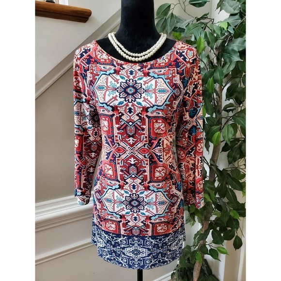 Ruby Rd. Women Multicolor Polyester Round Neck Long Sleeve Top Blouse Size Large - Picture 11 of 11